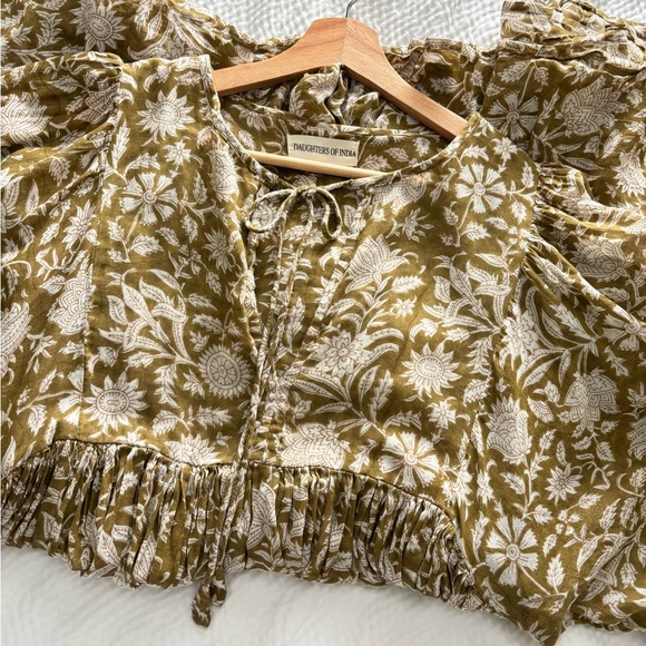 Daughters of India Cotton Voile Billow Sleeve Mini Kyra Dress - Picture 5 of 14